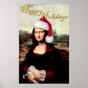 Mona Lisa's kerstkerstkerstkerstkerstfeest Poster