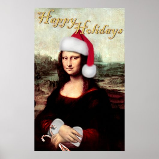 Mona Lisa's kerstkerstkerstkerstkerstfeest Poster (Voorkant)