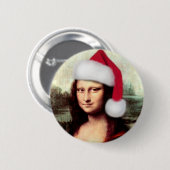 Mona Lisa's kerstkerstkerstkerstkerstfeest Ronde Button 5,7 Cm (Voorkant /achterkant)
