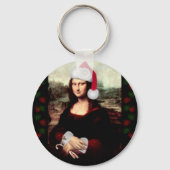 Mona Lisa's kerstkerstkerstkerstkerstfeest Sleutelhanger (Voorkant)