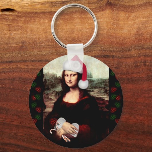 Mona Lisa's kerstkerstkerstkerstkerstfeest Sleutelhanger (Voorkant)