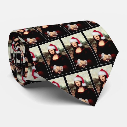Mona Lisa's kerstkerstkerstkerstkerstfeest Stropdas (Opgerold)