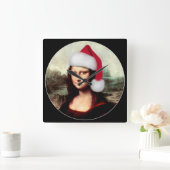 Mona Lisa's kerstkerstkerstkerstkerstfeest Vierkante Klok (Huis)