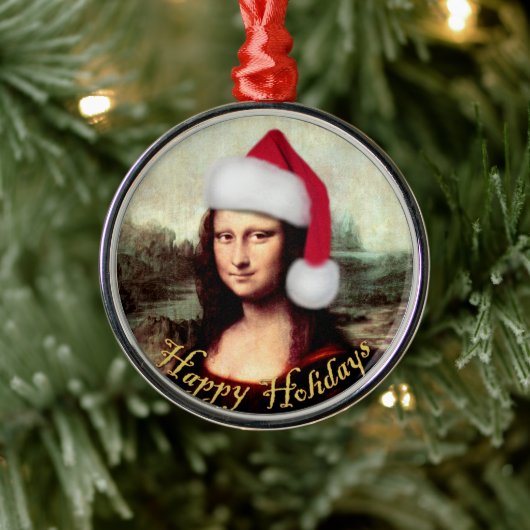 Mona Lisa's Kerstmis Metalen Ornament (Boom)