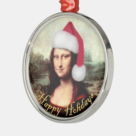 Mona Lisa's Kerstmis Metalen Ornament (Links)