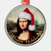 Mona Lisa's Kerstmis Metalen Ornament (Voorkant)
