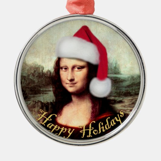 Mona Lisa's Kerstmis Metalen Ornament (Voorkant)