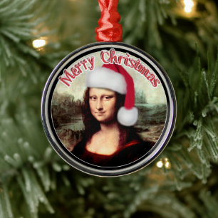 Mona Lisa's Kerstmis Metalen Ornament