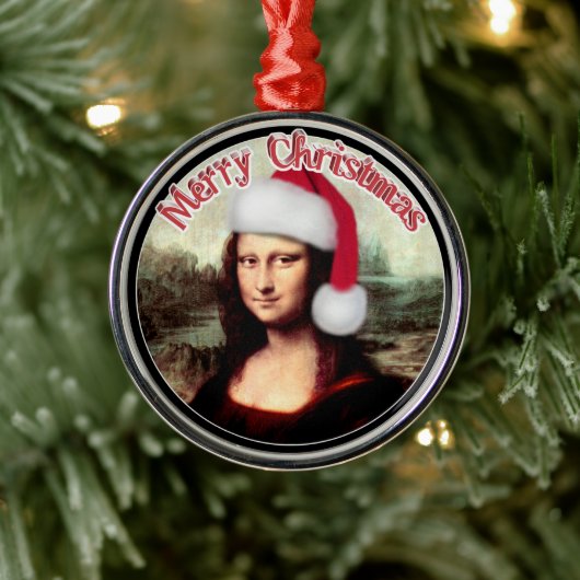 Mona Lisa's Kerstmis Metalen Ornament (Boom)