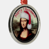 Mona Lisa's Kerstmis Metalen Ornament (Rechts)