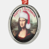 Mona Lisa's Kerstmis Metalen Ornament (Links)