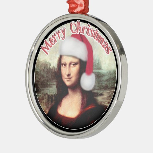 Mona Lisa's Kerstmis Metalen Ornament (Links)