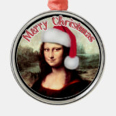 Mona Lisa's Kerstmis Metalen Ornament (Voorkant)