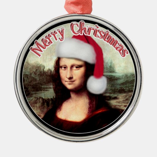 Mona Lisa's Kerstmis Metalen Ornament (Voorkant)