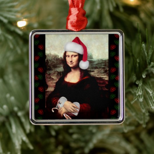 Mona Lisa's Kerstmis Metalen Ornament (Boom)