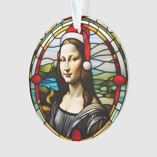 Mona Lisa's Merry Mischief - Kerst 2024 Ornament (voorkant)