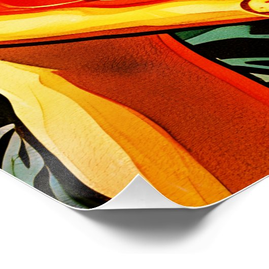 Mona Lisa's Pizzamoment – Glanzende Poster (Hoek)