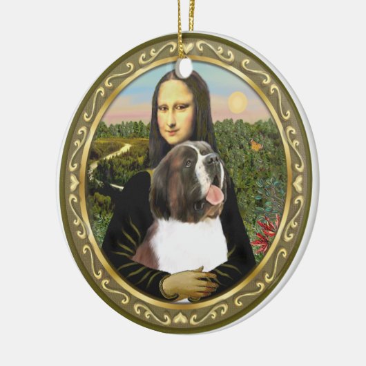 Mona Lisa's Saint Bernard Keramisch Ornament (Links)