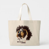 Mona Lisa's Slechte Haardag Grote Tote Bag (Achterkant)
