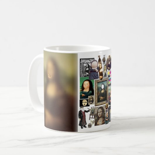Mona Lisa's Smile Souvenir Fun Collage Mok (Voorkant links)