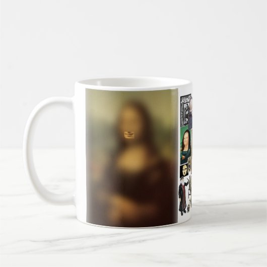 Mona Lisa's Smile Souvenir Fun Collage Mok (Links)