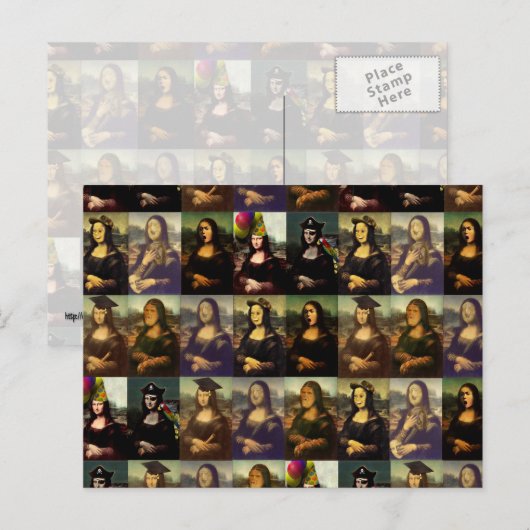 Mona Lisa's Vele gezichten Briefkaart (Voorkant / Achterkant)
