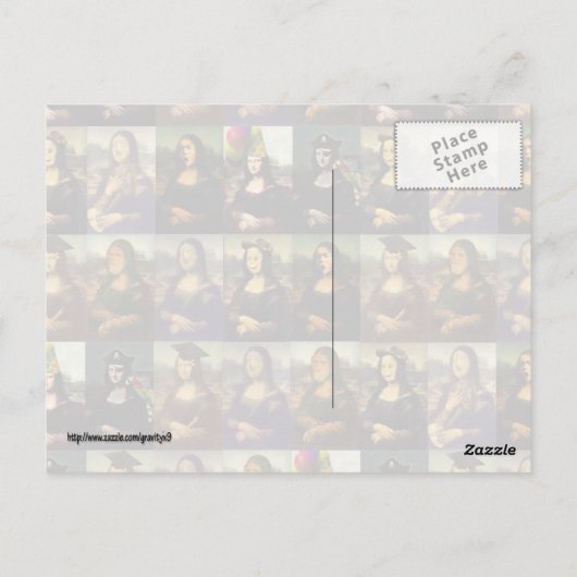 Mona Lisa's Vele gezichten Briefkaart (Achterkant)