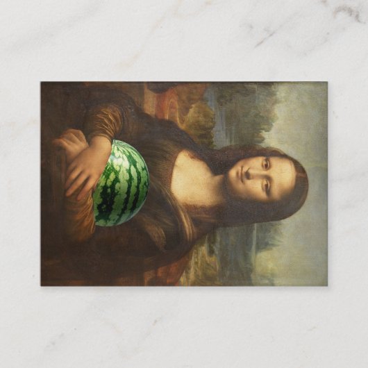 Mona 'Melona' Lisa houdt van zoetwatermeloenen Visitekaartje (Voorkant)