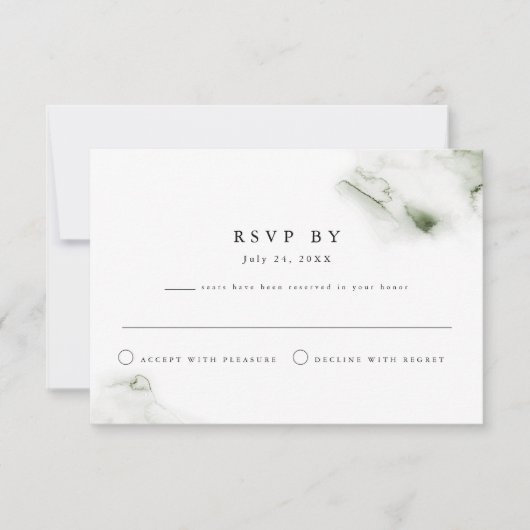 MONA minimalistische groene Waterverf met naar sch Kaart (Voorkant)