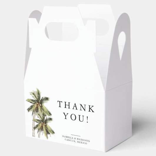 MONA Minimalistische Palm Beach Ocean Gable Bedankdoosjes (Geopend)