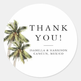 MONA Minimalistische Palm Beach Ocean Ronde Sticker