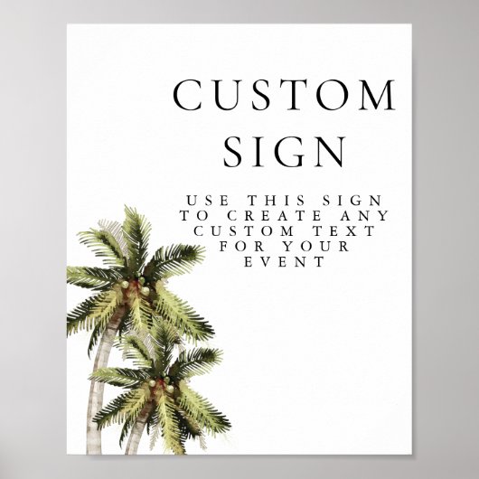 MONA Modern Minimaal Palmboom Tropisch Aangepast B Poster (Voorkant)
