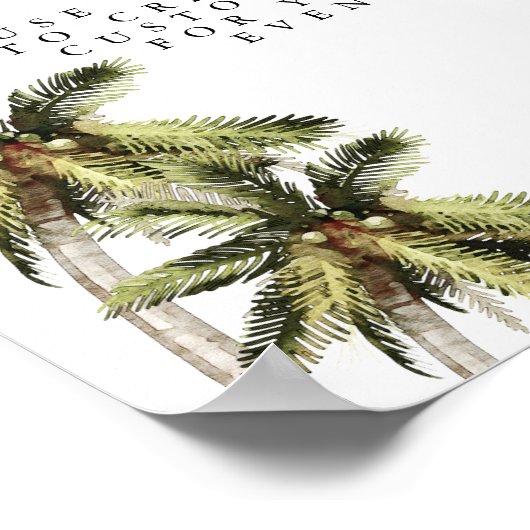 MONA Moderne Minimale palmboom Tropical Custom Sig Poster (Hoek)