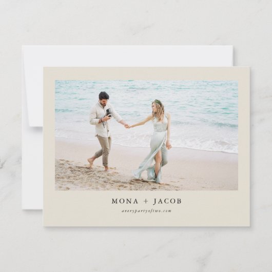 MONA Moderne Minimalistische Tropische Palm Uitnod Kaart (Achterkant)