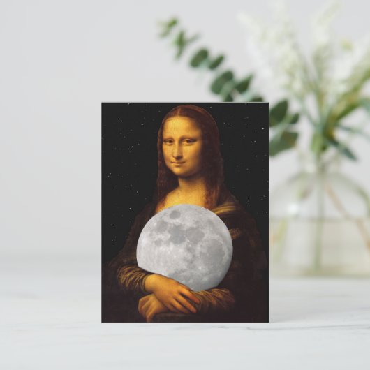 Mona Moona Lisa Briefkaart (Staand voorkant)