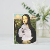 Mona-Pood-Wit-Standaard Poodle Briefkaart (Staand voorkant)