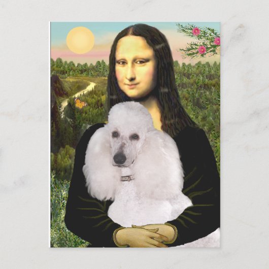 Mona-Pood-Wit-Standaard Poodle Briefkaart (Voorkant)