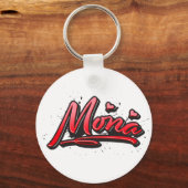 Mona rode Heart Graffiti sleutelhanger (Voorkant)