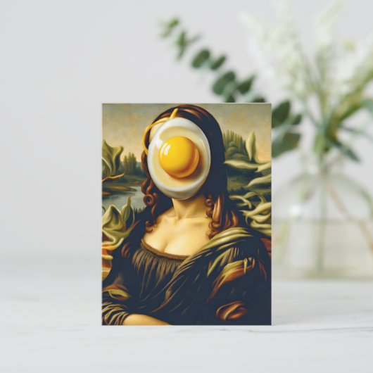 Mona Sunnyside Up Egg Grappig Briefkaart (Staand voorkant)