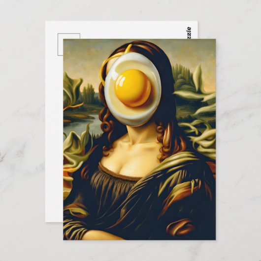Mona Sunnyside Up Egg Grappig Briefkaart (Voorkant / Achterkant)