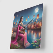 Mona tijdens het Roy Krathong Festival in Thailand Vierkante Klok (Hoek)