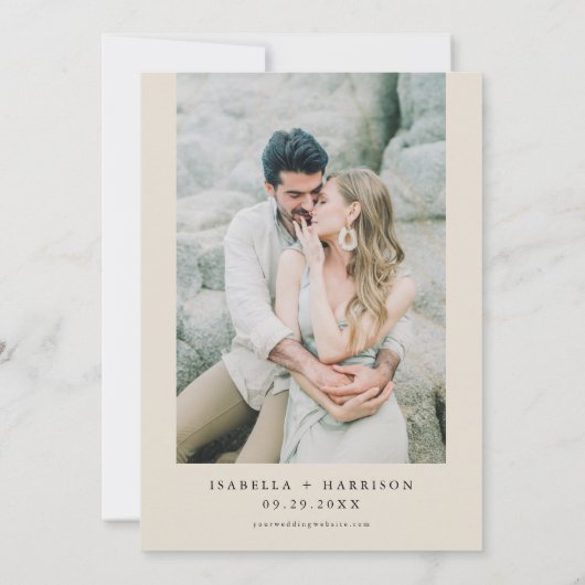 MONA Tropical Palm Tree Beach Weduwfoto Kaart (Achterkant)