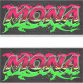 Mona Vorname Name Graffiti Aufkleber Sticker (Voorkant)