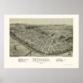 Monaca, PA Panorama Kaart - 1900 Poster (Voorkant)