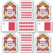 Monacan state symbols / coat of arms and flag sticker (Voorkant)