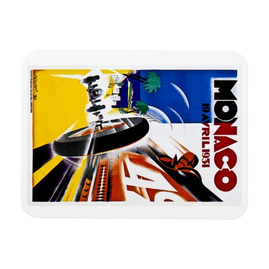 Monaco 1931 Grand Prix  Race Poster Magneet (Horizontaal)