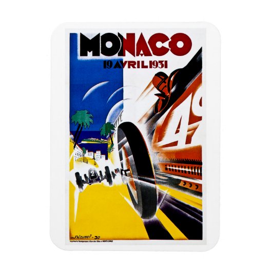 Monaco 1931 Grand Prix Race Poster Magneet (Verticaal)