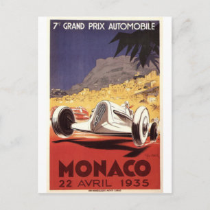 Monaco 1935 poster Grand Prix Briefkaart