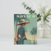 Monaco 50s mode vintage briefkaart (Staand voorkant)