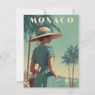 Monaco 50s mode vintage briefkaart